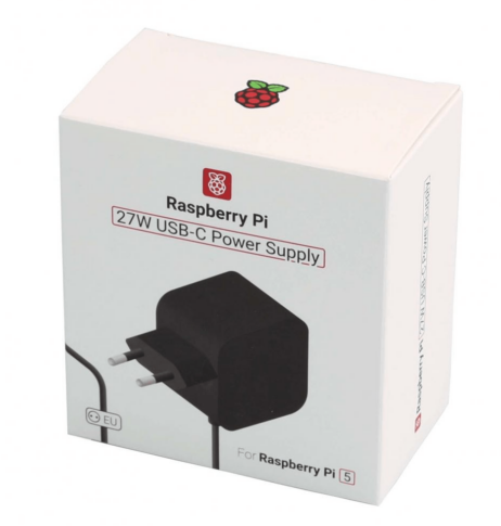 Raspberry Pi 5 svartur spennugjafi - RPI5-PSUC-5.AB