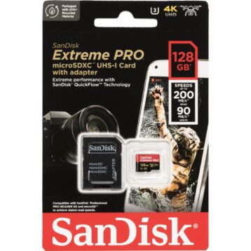 Sandisk Extreme Pro MicroSD kort, 128Gb - SDSQXCD-128G-GN6MA